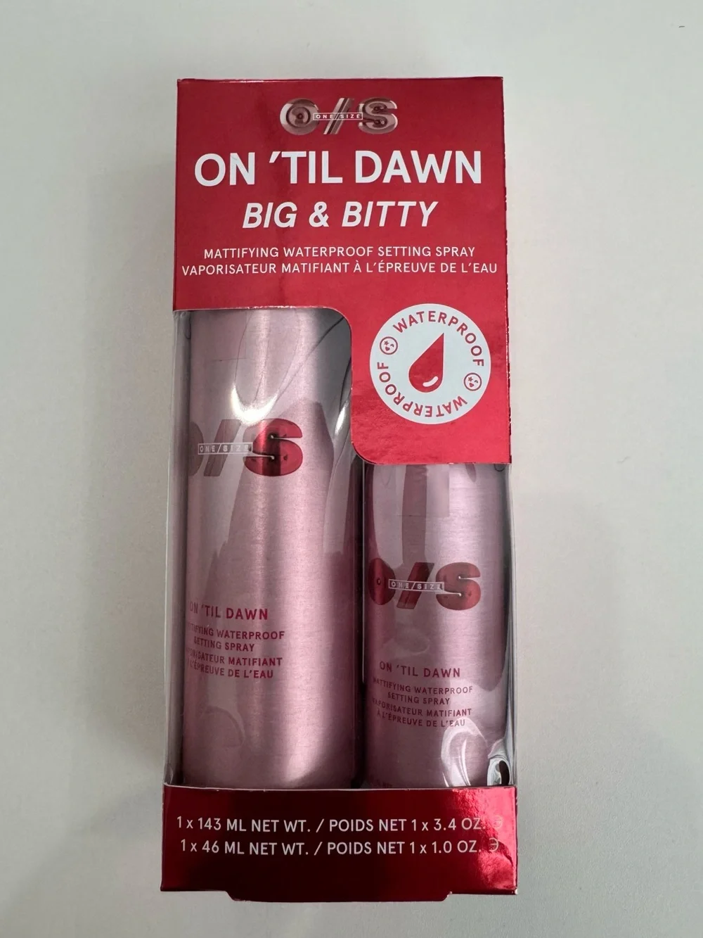 🆕 ONE/SIZE On 'Til Dawn Mattifying Waterproof Setting Spray - Big & Bitty Duo - Picture 1 of 2
